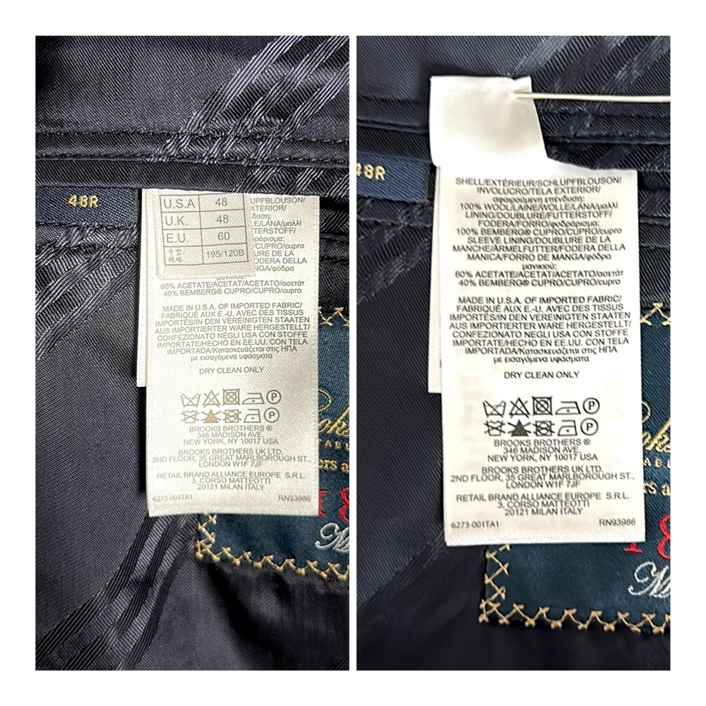 Brooks Brothers 1818 Loro Piana Blazer Navy Blue Signature Gold Button 48R USA - Picture 16 of 16